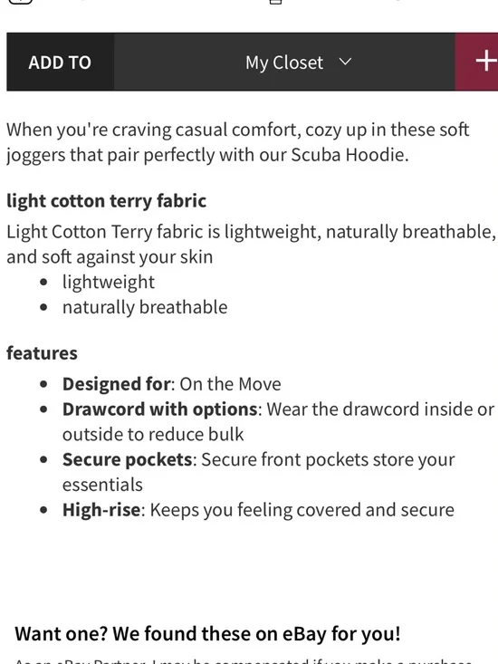 Lululemon Scuba Relaxed High Rise Jogger in Black ~ 26.5” - Picture 3 of 10